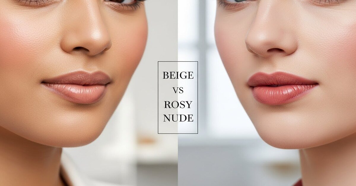 Beige vs Rosy Nude Lipstick