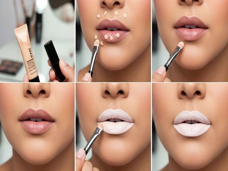How to Apply Concealer to Lips for Lipstick step by step
