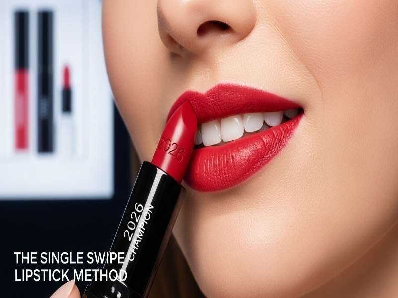 The 2026 Champion: The Single Swipe Lipstick Method