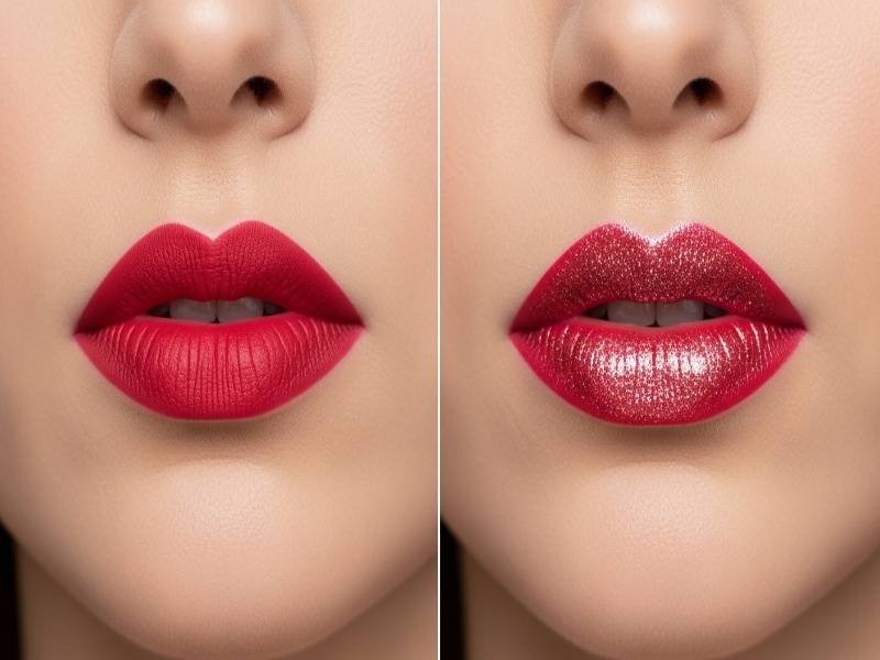 Matte vs. Shimmer lipstick